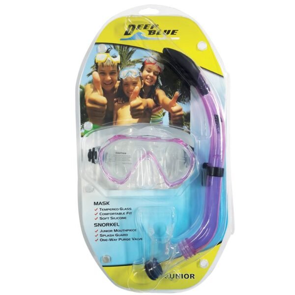 Deep-Blue-Fiji-Silicone-Junior-Snorkeling-Set-Pink-Transparent-Clamshell.jpg Deep Blue Fiji Silicone Junior Snorkeling Set – product view 4