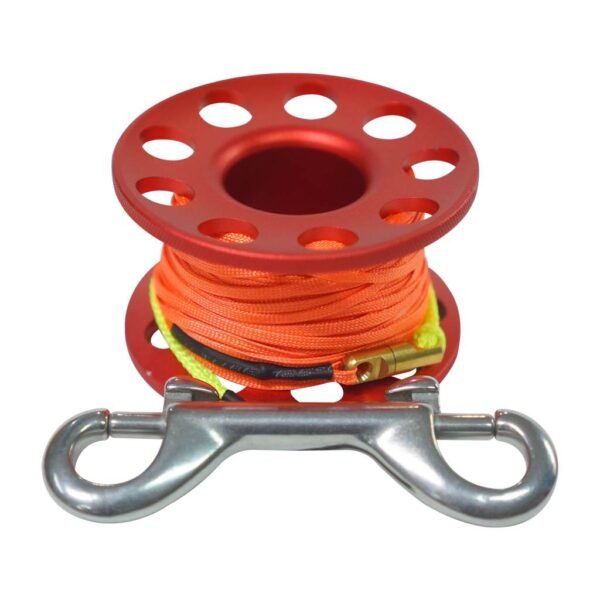 Deep-Blue-Finger-Reel-Aluminium-30m-Red.jpg Deep Blue Finger Reel Aluminium 30m – product view 3