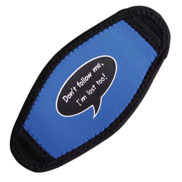 Deep Blue Mask Strap Cover w. Print – product view 3