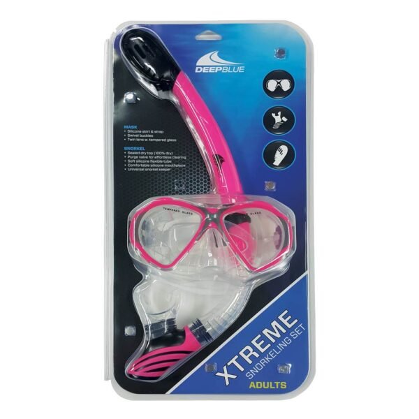 Deep-Blue-Xtreme-Snorkeling-Set-Pink-Clamshell.jpg Deep Blue Xtreme Snorkeling Set – product view 3