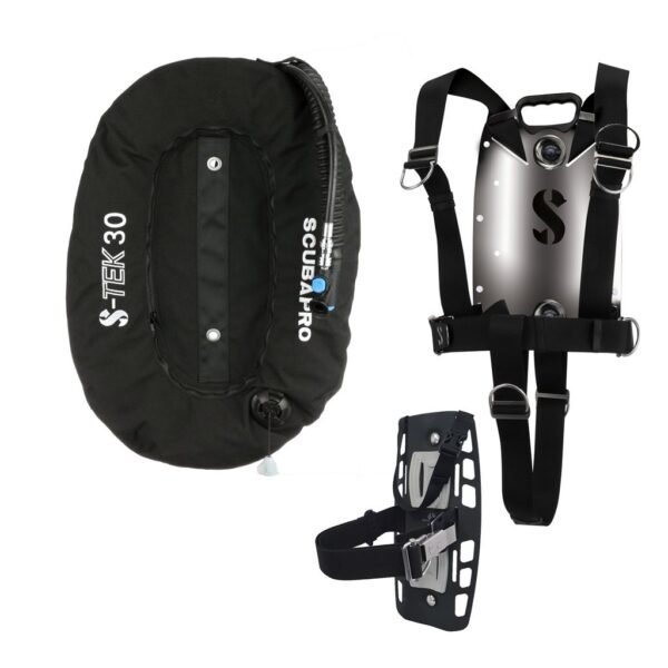 Scubapro-S-Tek-Pure-System-Donut-Wing-30-and-Single-Tank-Adapter-X22.248.030.jpg Scubapro S-Tek Pure Harness Packaged Sets with Stainless Steel Back Plate