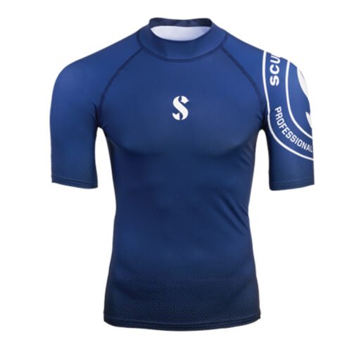 Scubapro-T-Flex-Short-Sleeve-Men.jpg Scubapro Navy Blue T-Flex Short Sleeve Rash Guard UPF 50 – Men